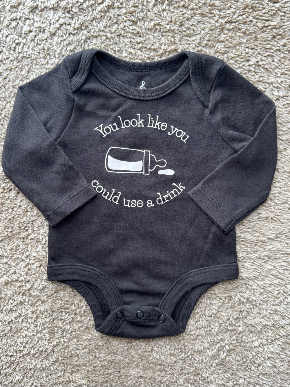 Lullaby Lane Long Sleeve Bodysuit “You Look Like You Could Use a Drink” 0-3M